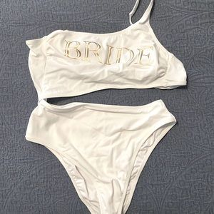 One piece ‘bride’ swimsuit, size small